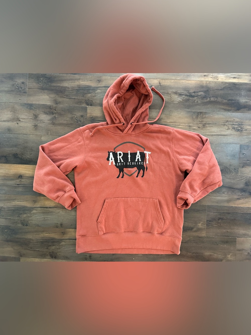 Ariat Western Graphic Hoodie Rust Sweatshirt Cowgirl Pullover M